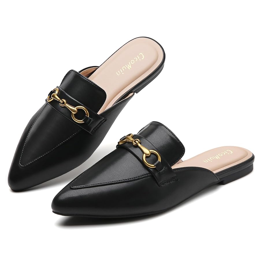 靴 CALNAMUR BIG RIBBON CLIP MULE Amazon.com | CicoMuin Buckle Mules for Women Black Pointed